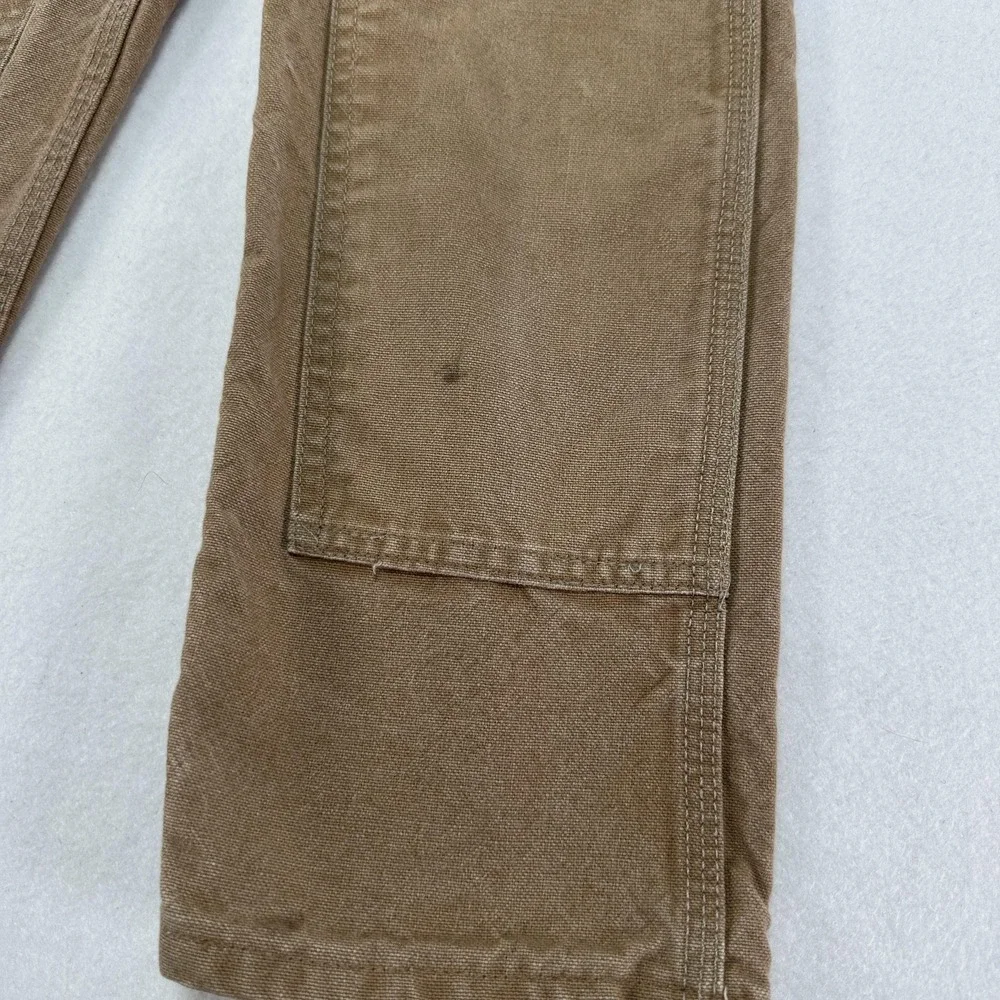 Carhartt Overalls Youth 4 Brown Canvas Bib Double Knee Workwear Play Pants Chore